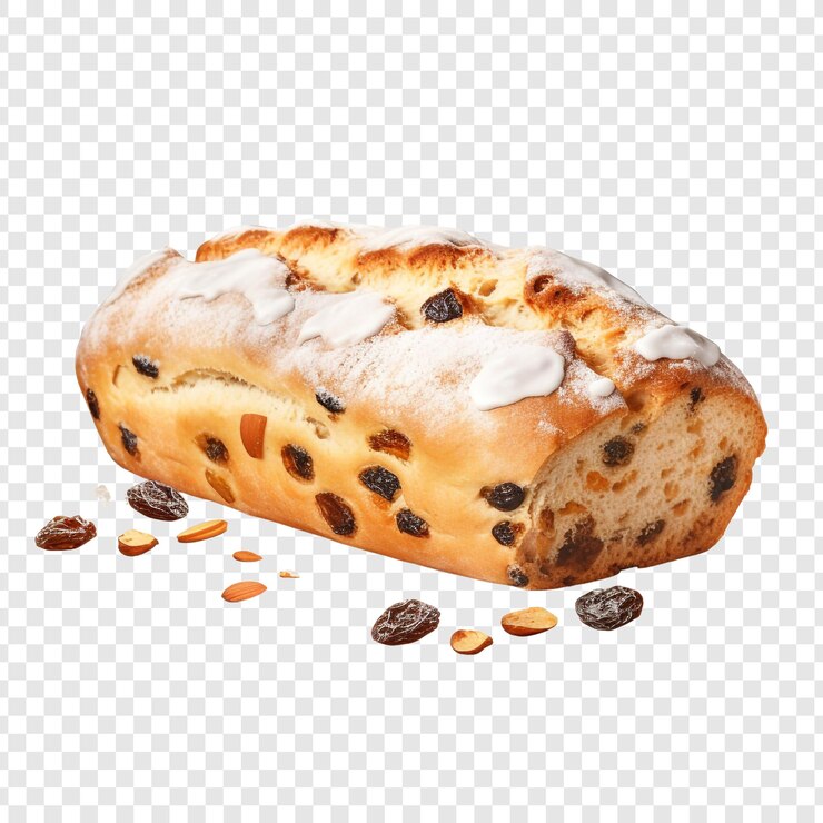 PSD torta di frutta stollen isolata su sfondo trasparente