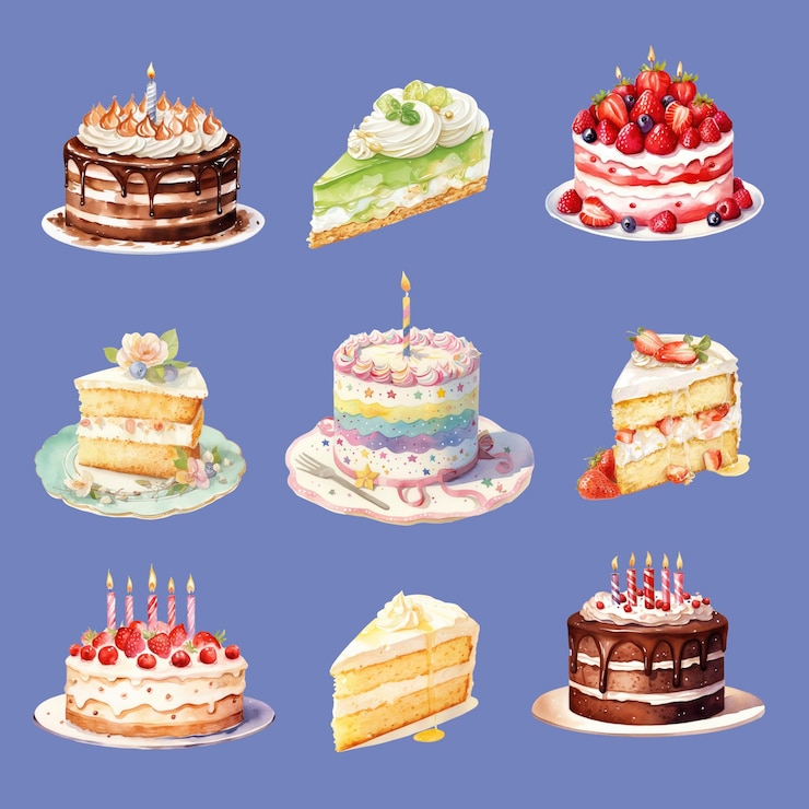 PSD torte colorate e deliziose con frutta