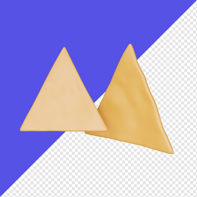 Tortilla Chip 3d objeto realista diseño vector icono ilustración
