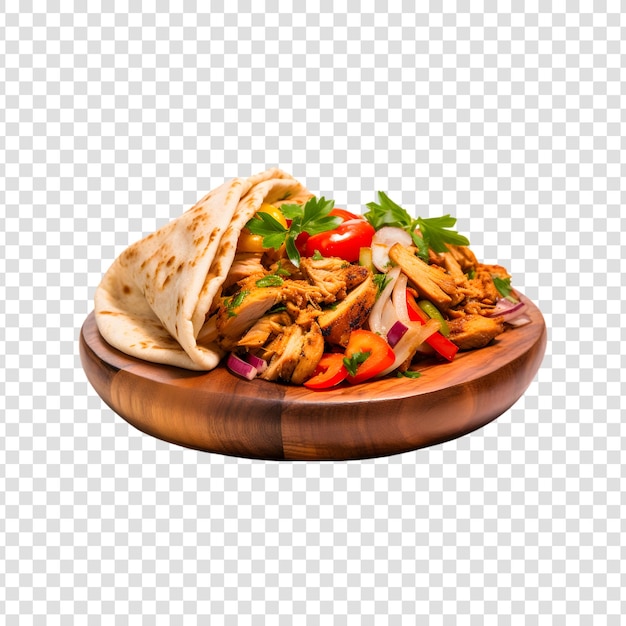 PSD tortilla envolta com carne e legumes frescos