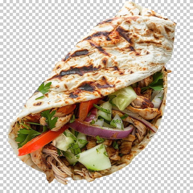 Tortilla-sprungrollen, halifax-donair, isoliert auf durchsichtigem hintergrund