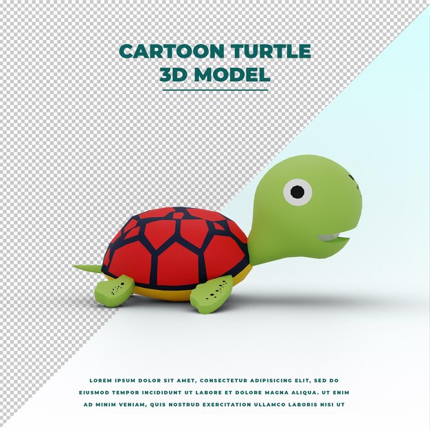 PSD tortue de dessin animé