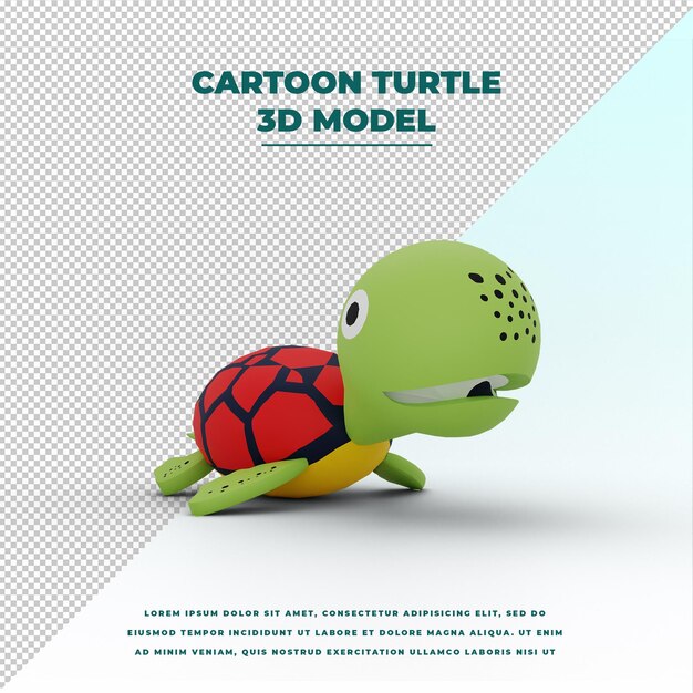 PSD tortue de dessin animé