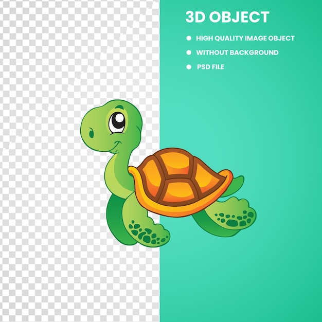 Tortue de mer détaillée transparente