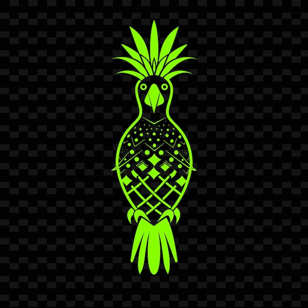 PSD une tortue verte avec une couronne d'ananas sur le dos