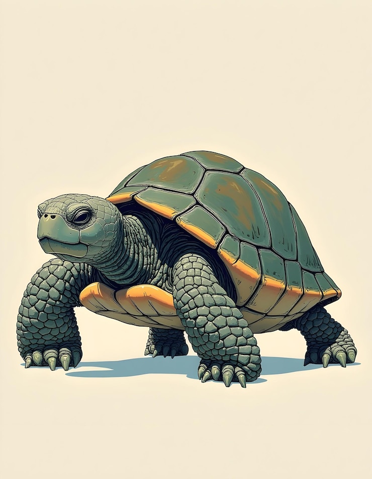 PSD una tortuga con un cuerpo verde y la palabra tortuga en él