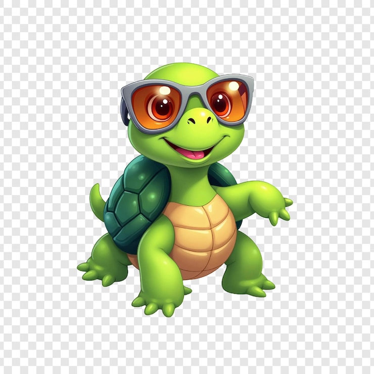 PSD tortuga de dibujos animados 3d tortuga animación tortuga en alta resolución juego de video vectorial tortuga