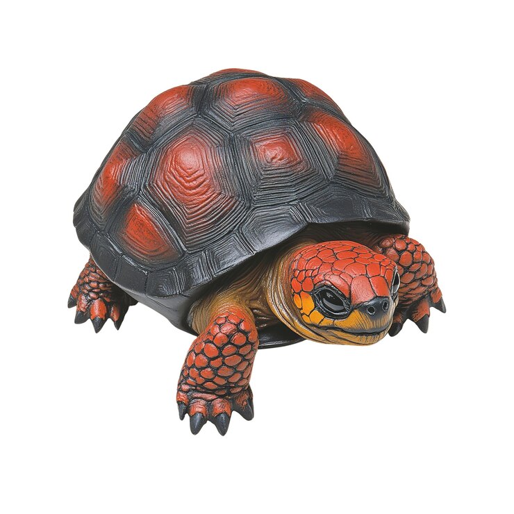 PSD la tortuga de patas rojas de primer plano