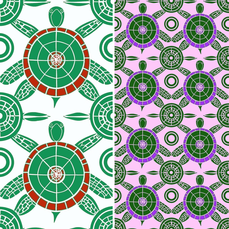 PSD tortuga con silueta en forma de concha diseño mínimo orgánico diseños vectoriales de patrones naturales