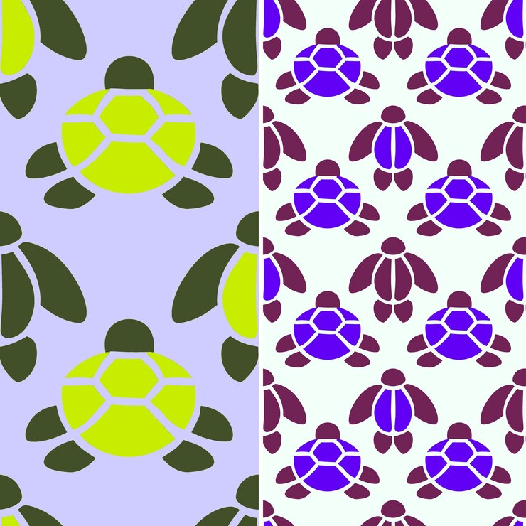 PSD tortuga con silueta redondeada diseño gráfico mínimo simple diseño vectorial de patrones naturales