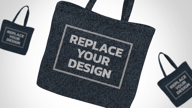 tote bag 3d rendering mockup design