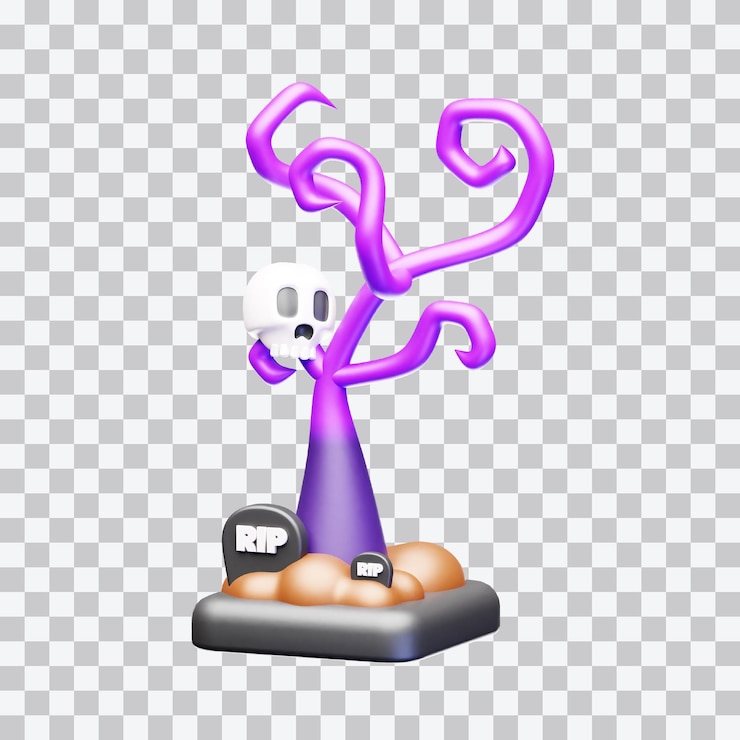 PSD toter halloween-baum 3d-illustration