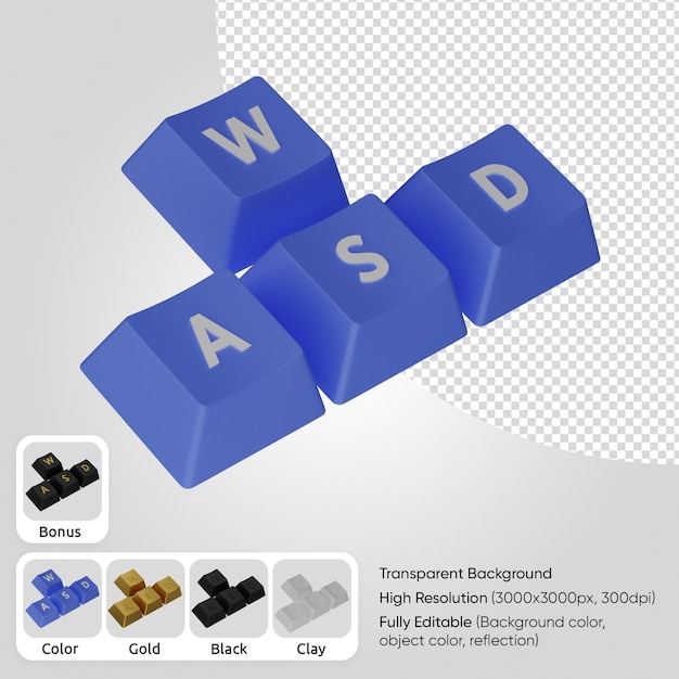 PSD touche du clavier 3d