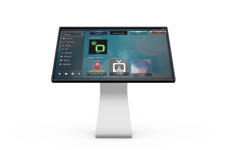 PSD touchscreen information board mockup