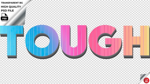 PSD tough typography rainbow colorful text texture psd transparent