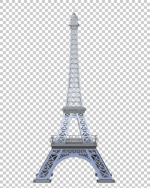 PSD tour eiffel sur fond transparent illustration de rendu 3d