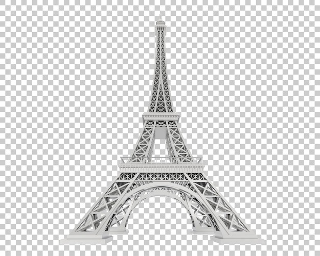 PSD tour eiffel isolée sur fond transparent illustration de rendu 3d