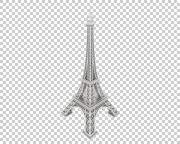 Tour Eiffel isolée sur fond transparent illustration de rendu 3d