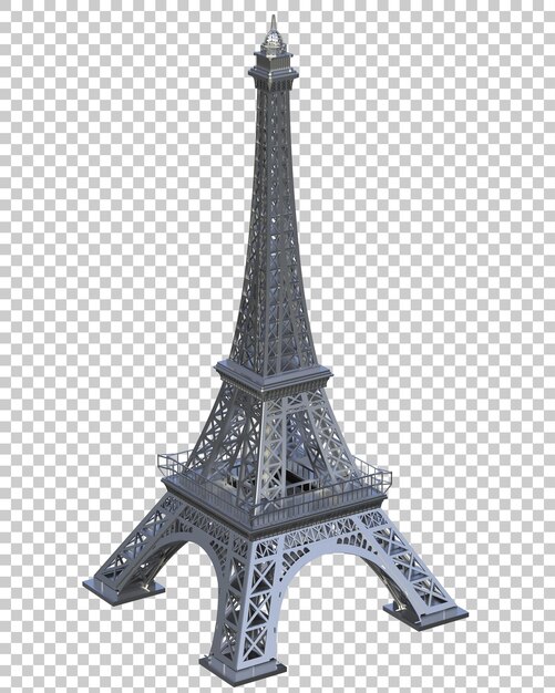 PSD la tour eiffel isolée sur un fond transparent illustration de rendu 3d