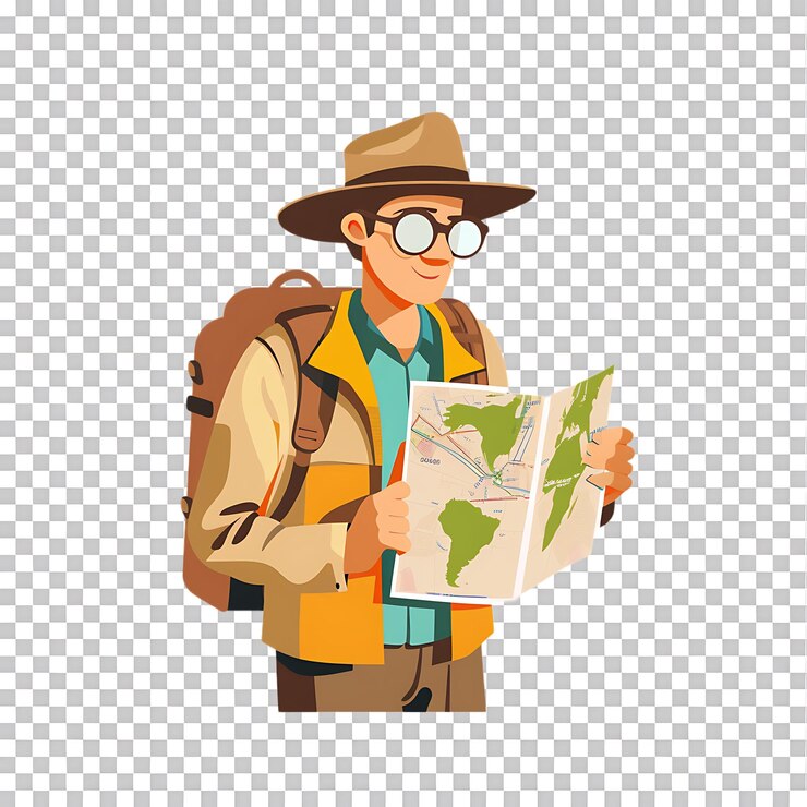 PSD tour-guide-symbol gegen einen durchsichtigen hintergrund, generiert von ai