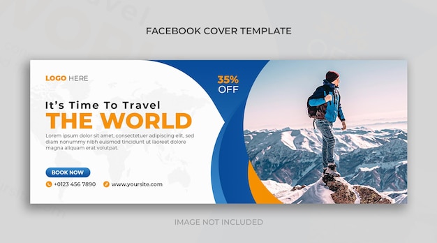 Tour- und Reisebüro-Social-Media-Posten Sie horizontale Banner oder Facebook-Cover-Vorlage
