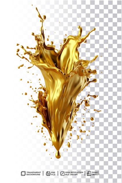 Tourbillon liquide brillant métallique doré de qualité Premium PSD avec dessin abstrait