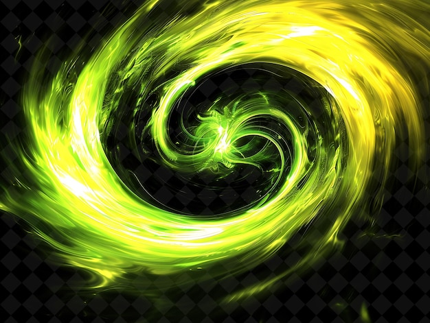 PSD un tourbillon vert est créé par une spirale jaune