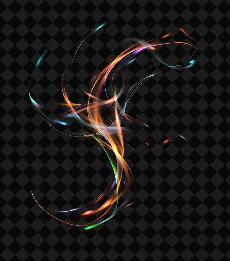 PSD des tourbillons éthériques tourbillonnants des tourbillons iridescents de lumière semblent couler y2k inspiré et convergent créant