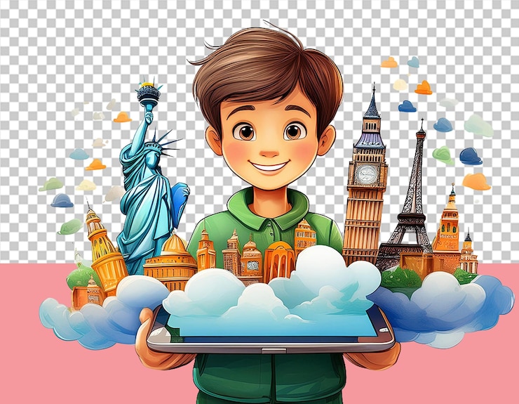 PSD tourism png ilustration