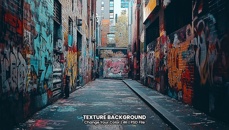 PSD les touristes à hosier lane, l'une des plus célèbres rues d'art de rue de melbourne.