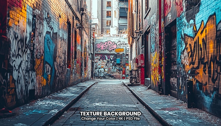 PSD les touristes à hosier lane, l'une des plus célèbres rues d'art de rue de melbourne.