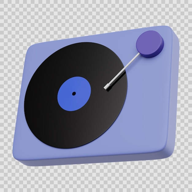 Tourne-disque avec icône 3d en vinyle