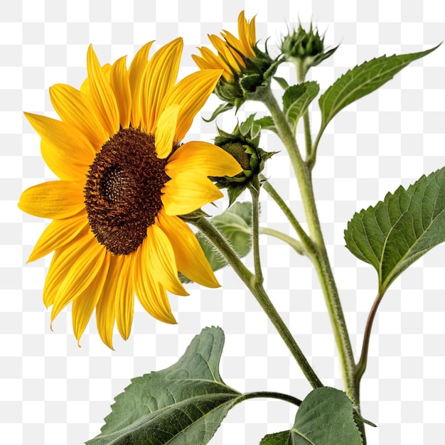 Le tournesol en fleurs isolé sur un fond transparent