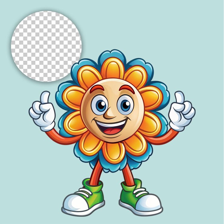 PSD un tournesol avec le soleil au milieu sur un fond transparent