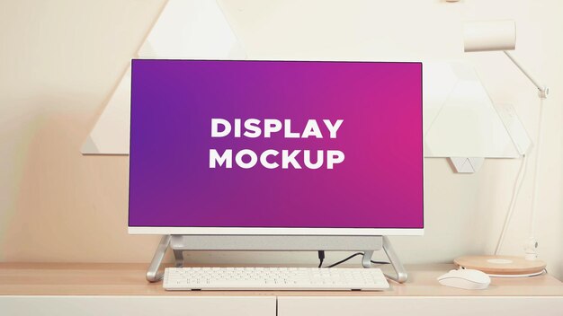 PSD tout dans un mockup de pc mockup d'affichage gratuit mockup d'écran mockup