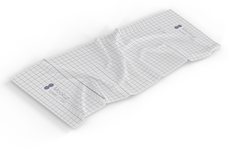 PSD towel with squares mockup