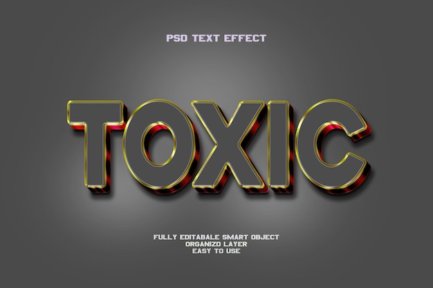 Toxic editable text effect 3d testo PSD