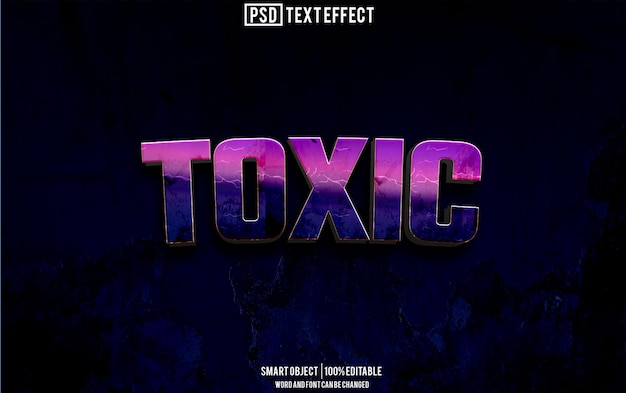 toxic text effect font editable typography 3d text