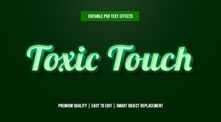 PSD toxic touch plantillas de efectos de texto editables psd