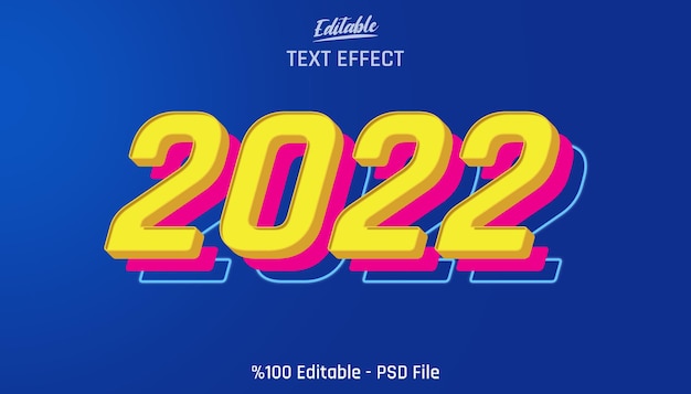 Toy looking 3D 2022 editable text effect