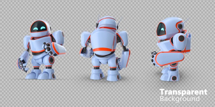 PSD toy robot on transparent background