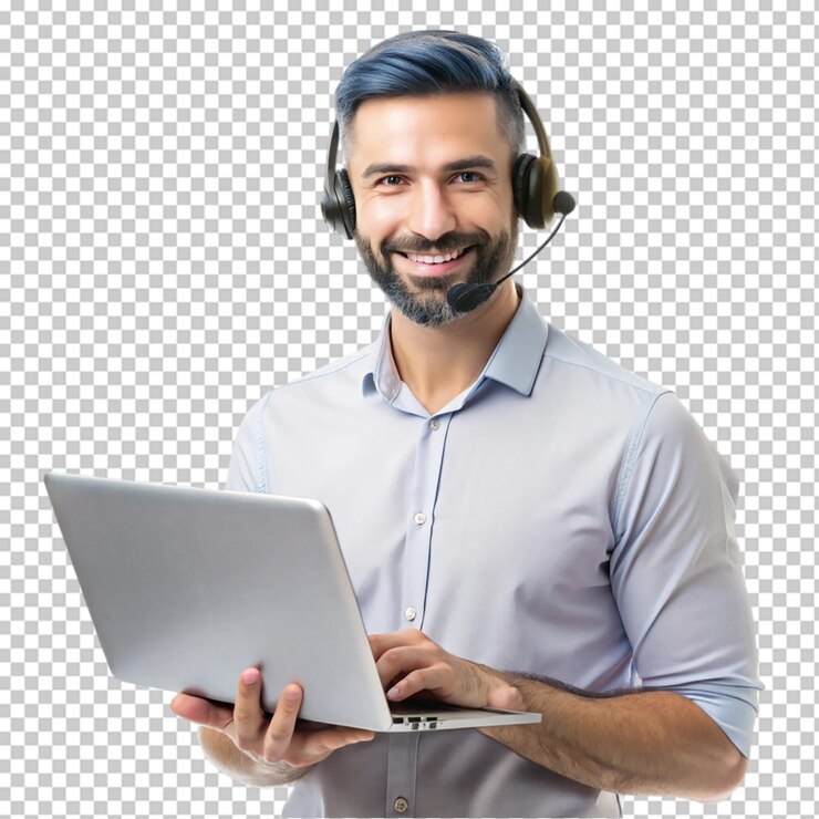 PSD trabajadores ilustrados sobre un fondo transparente