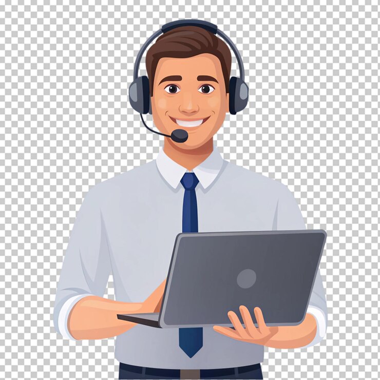 PSD trabajadores ilustrados sobre un fondo transparente