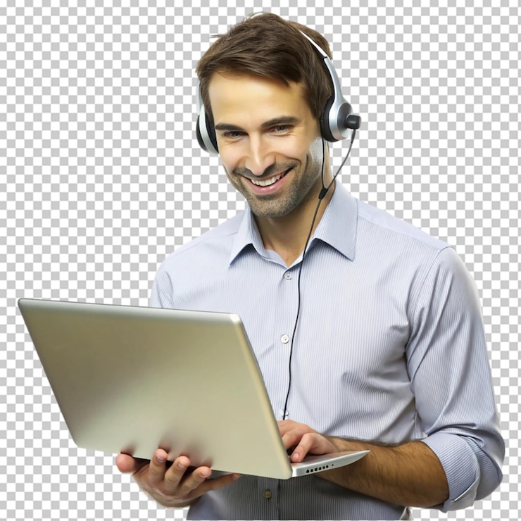PSD trabajadores ilustrados sobre un fondo transparente