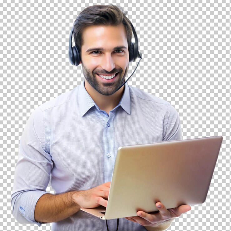 PSD trabajadores ilustrados sobre un fondo transparente