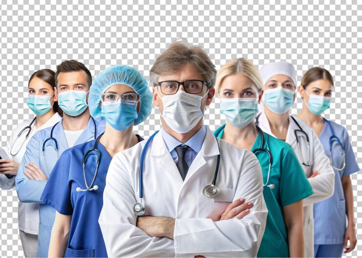 PSD trabajadores de la salud que previenen el virus