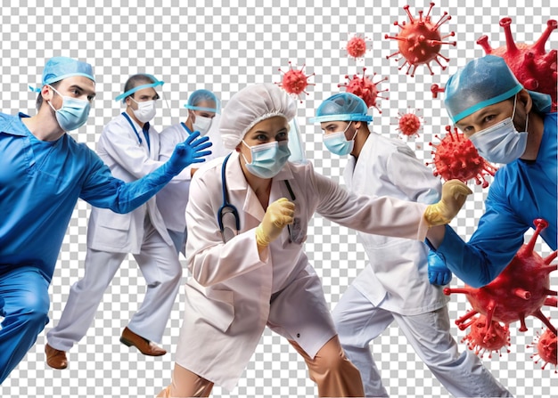PSD trabajadores de la salud que previenen el virus