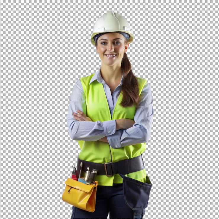 PSD trabajo femenino trasfondo transparente