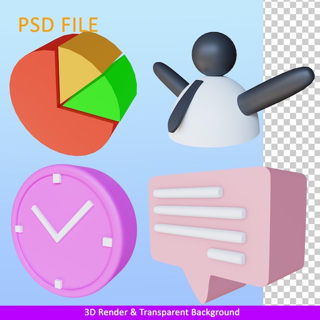 PSD trabajo de ilustración de render 3d