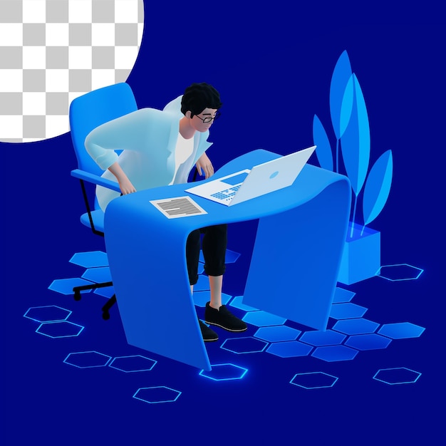 Trabalhador freelancer focado
